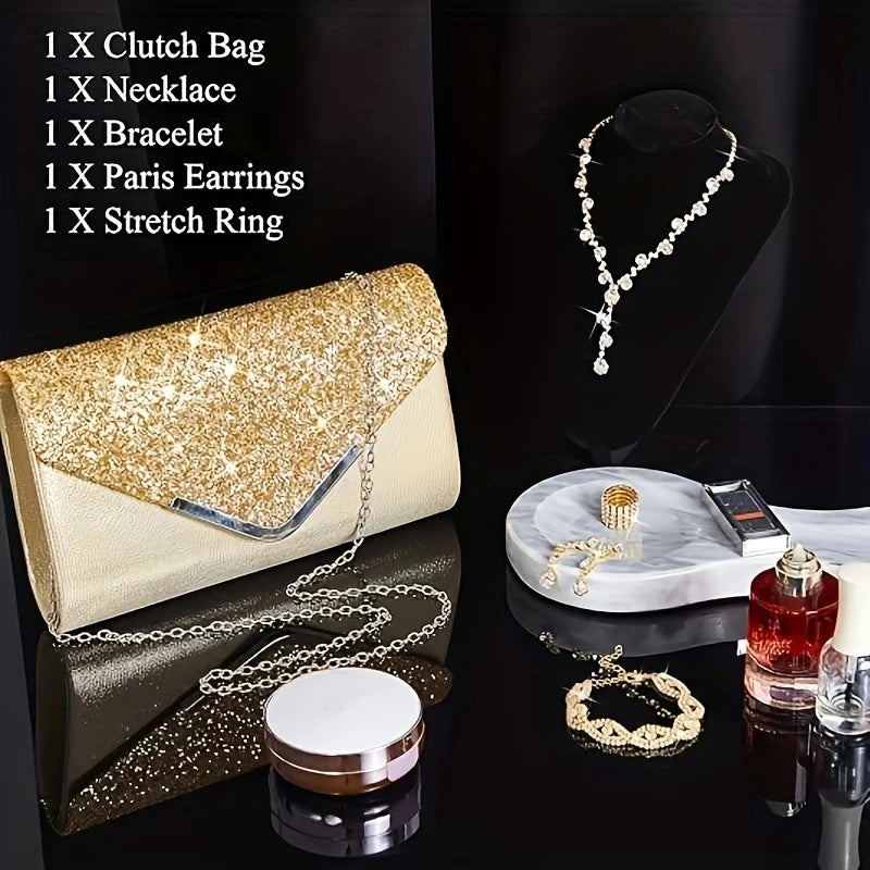 Glam Night 5-Piece Jewelry & Clutch Gift Set