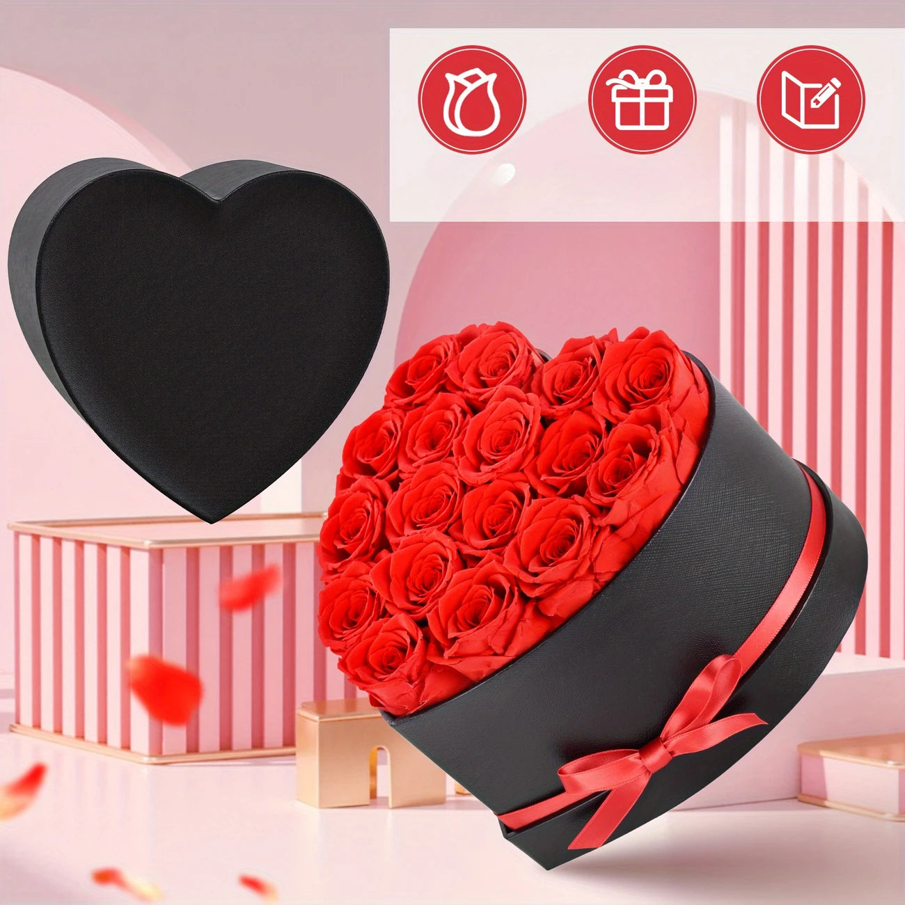 Eternal Heart Box – 17 Preserved Roses in Luxury Gift Case