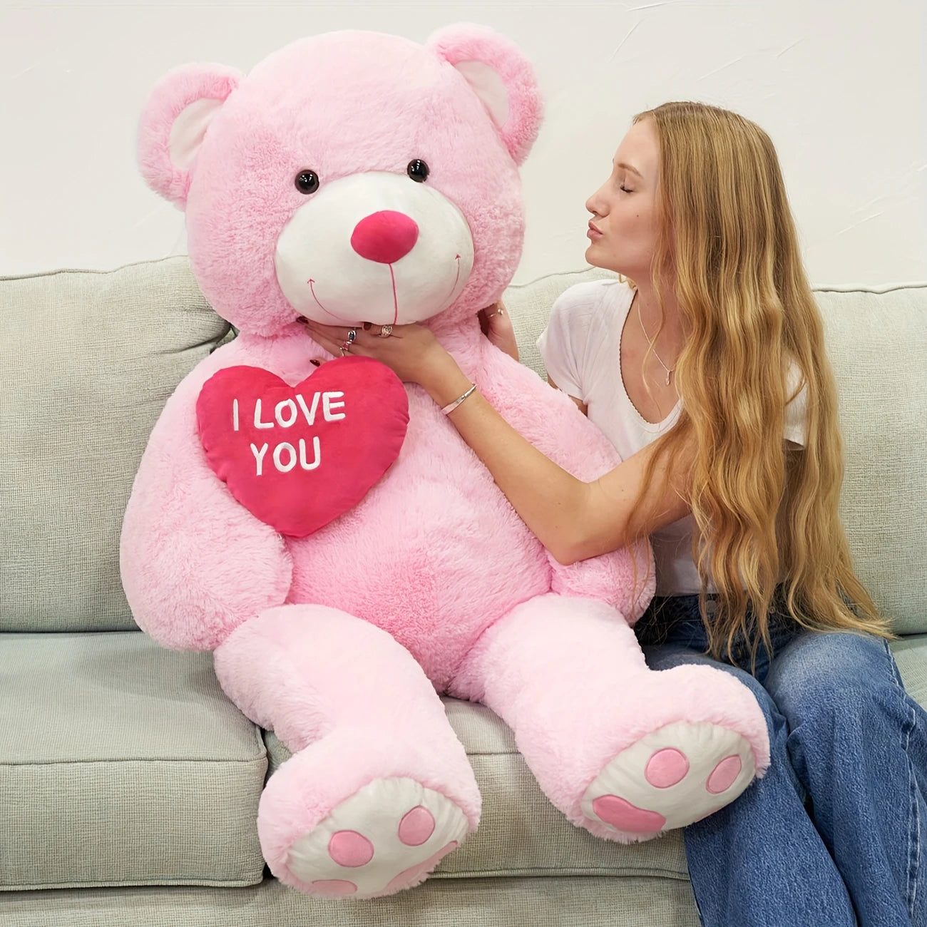 Giant “I Love You” Teddy Bear – 4.3ft Plush Romance Gift