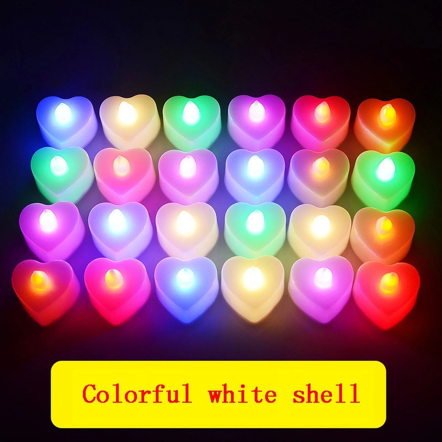 Colorful Flameless Candles, Battery Operated LED Tea Lights, 24 Count