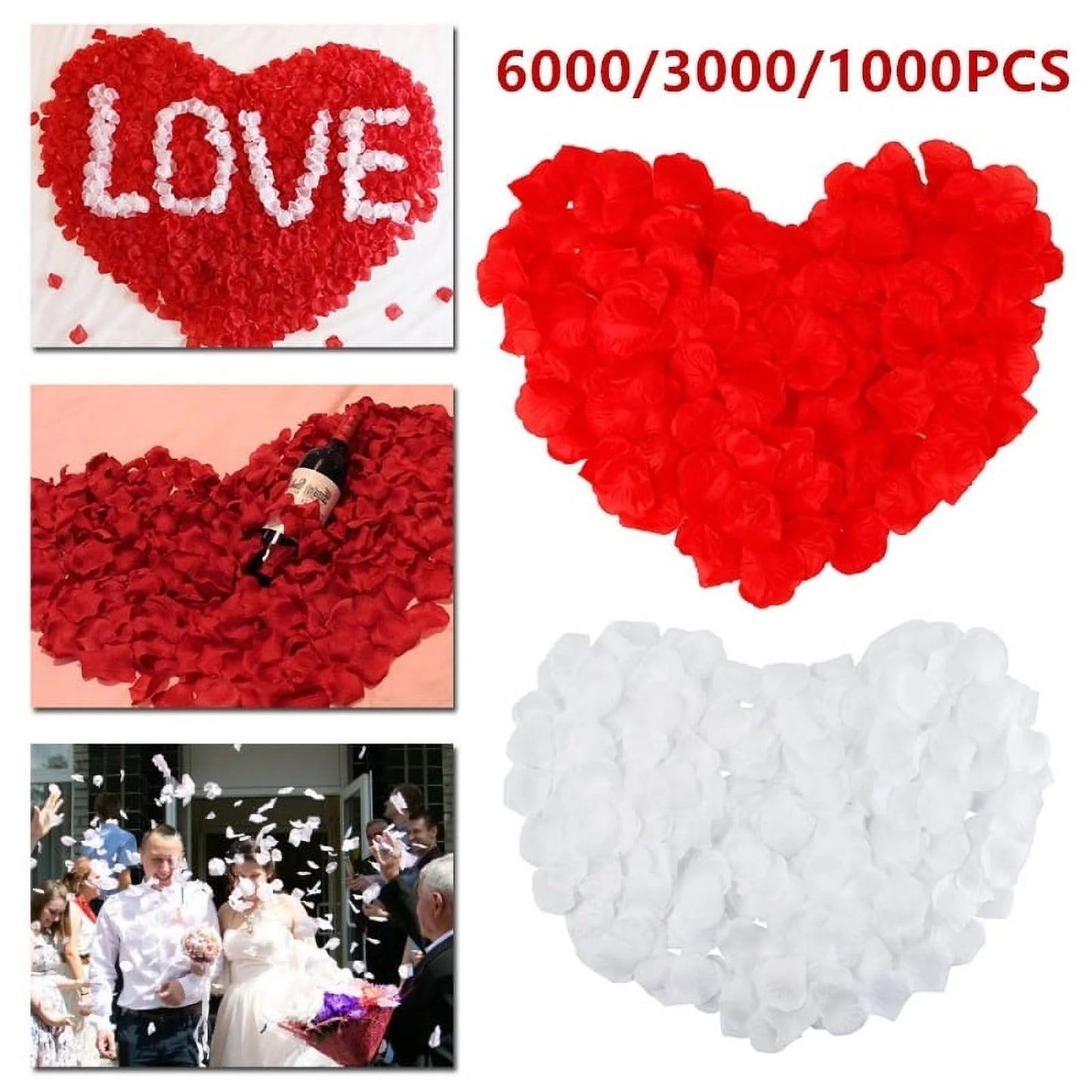 3000 Pieces Romantic Silk Rose Petals for Wedding Decoration Romantic Artificial Wedding Rose Petals Rose Flower