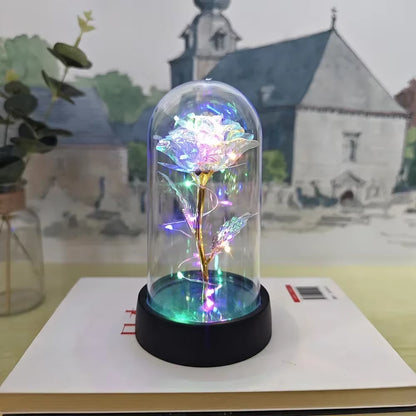 Eternal Rose LED Light Foil in Glass 