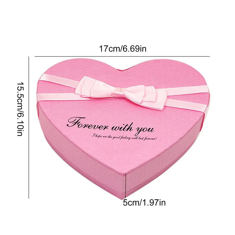 Heart-Shaped Pink Rose and Teddy Bear Gift Box