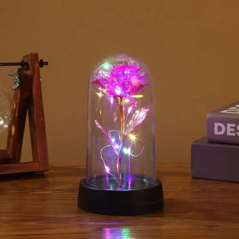 Eternal Rose LED Light Foil in Glass 