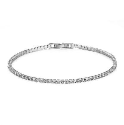 100% 925 Sterling Silver Moissanite Gemstone Tennis Chain Bracelet