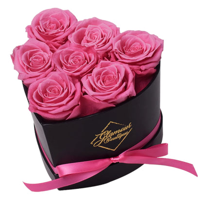 27-Piece Forever Flowers Heart Shape Box - Preserved Roses, Immortal Roses That Last a Year - Eternal Rose Preserved Flowers for Delivery Prime Mothers Day & Valentines Day - Pink