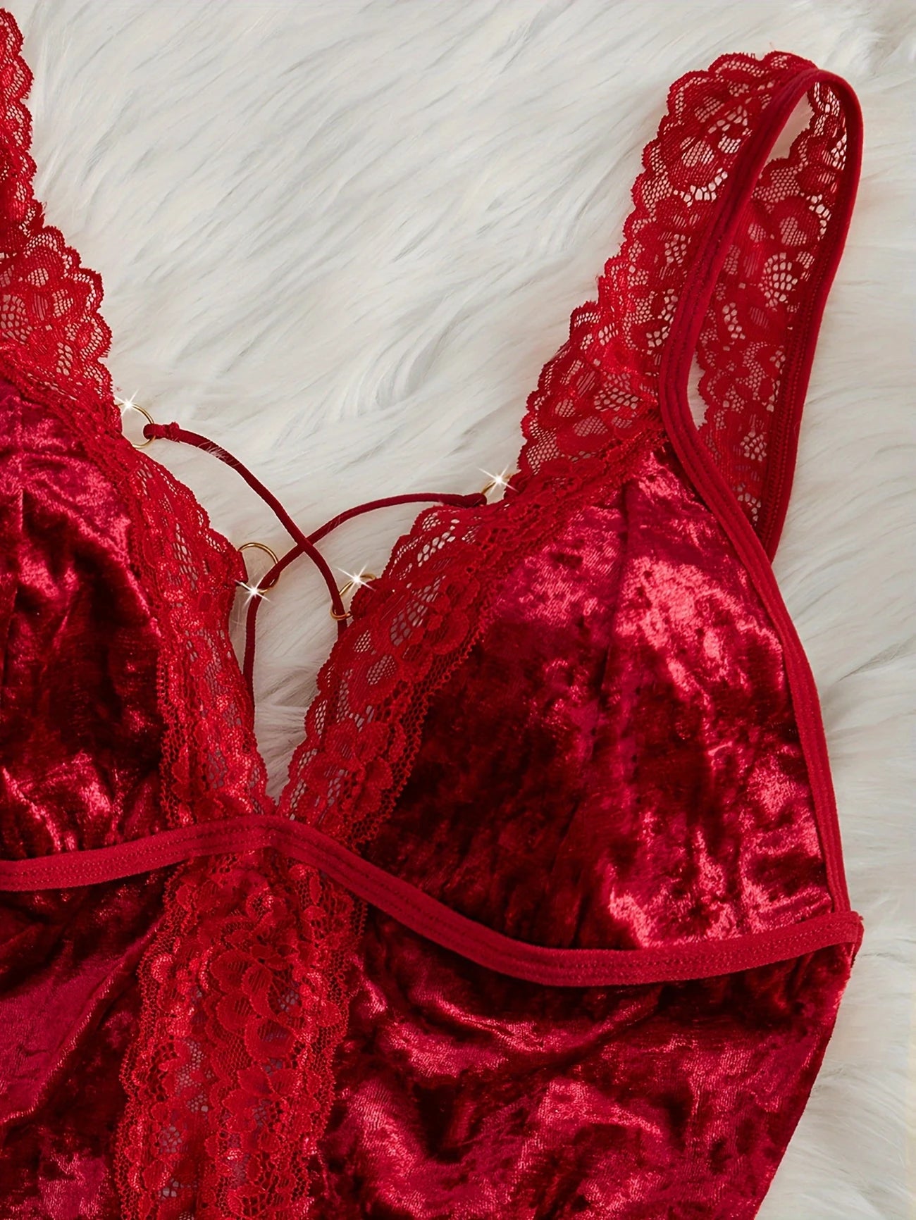 Deep-V Velvet Nightgown