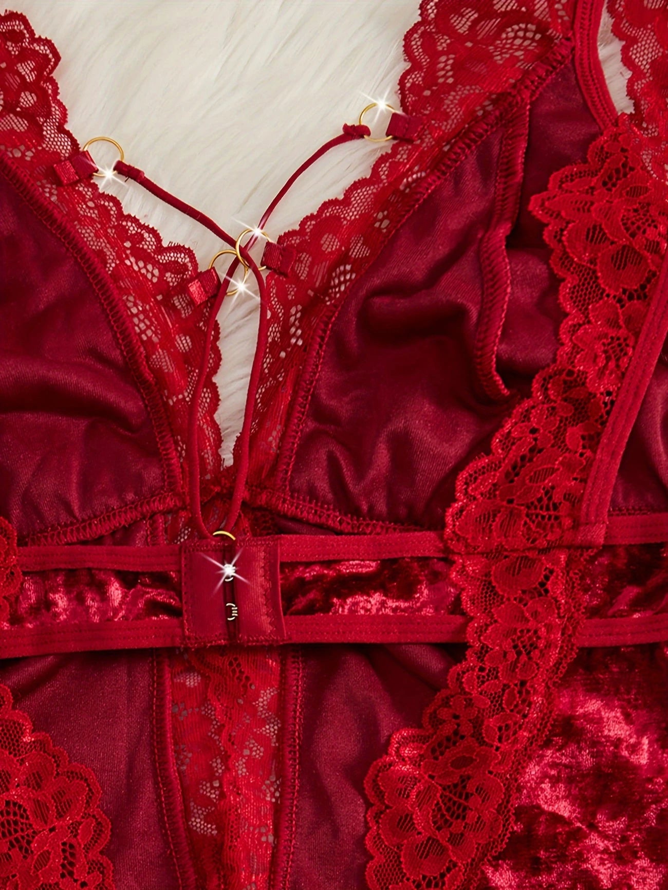Deep-V Velvet Nightgown