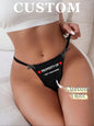 Custom Letter Ladies Comfortable Black Panties, Face Customization, Pattern Customization