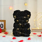 Valentines Day 25Cm Artificial Teddy Rose Flower Bear with Box Romantic Gift Girlfriend Women Mother Birthday Wedding Party Deco