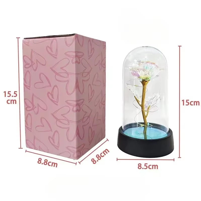 Eternal Rose LED Light Foil in Glass 