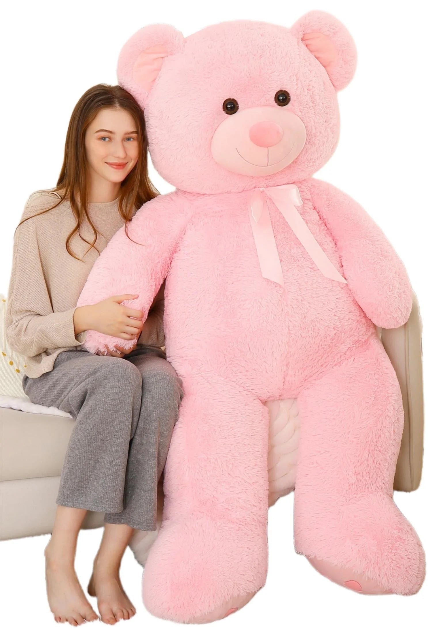 5Ft Jumbo Teddy Bear Stuffed Animal Big Life Size Bear Plush Toy