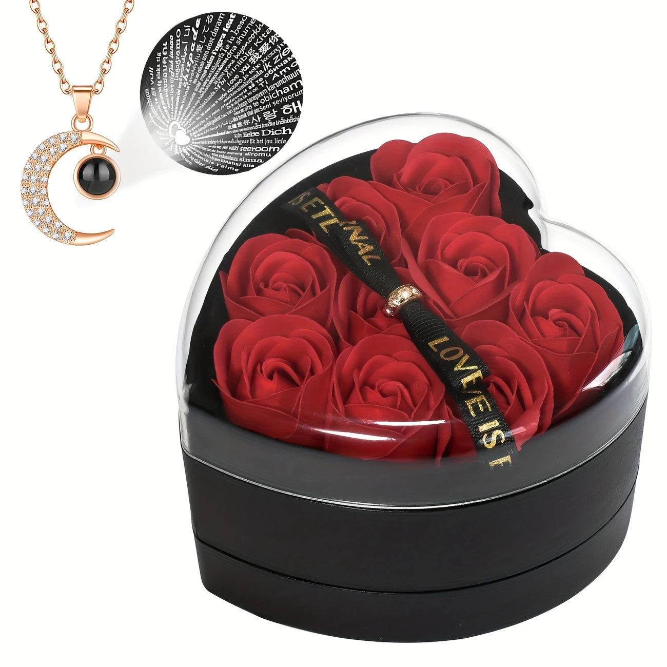 “100‑Languages of Love” ™ Rose Necklace Gift Set
