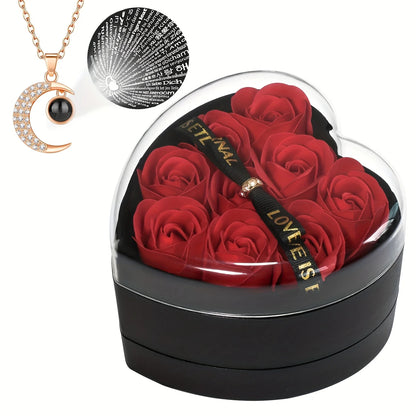 “100‑Languages of Love” ™ Rose Necklace Gift Set