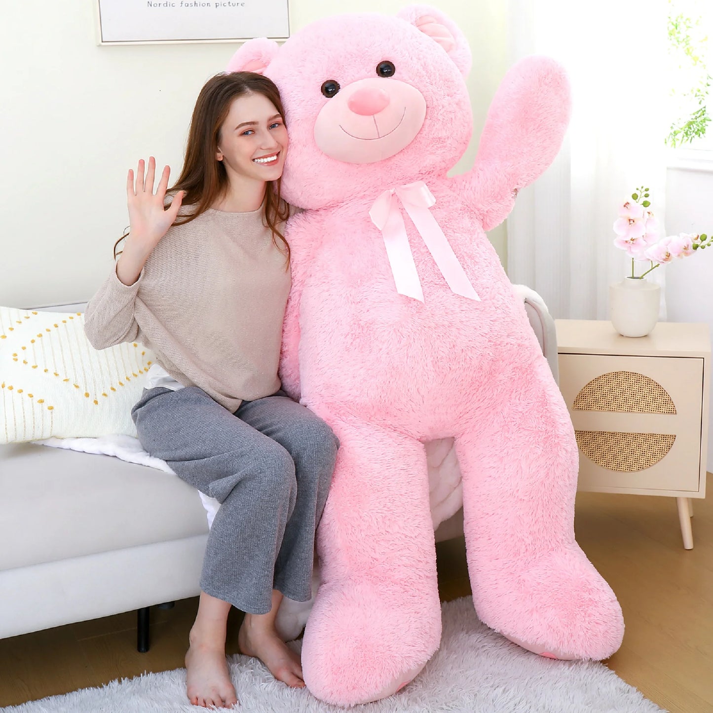 5Ft Jumbo Teddy Bear Stuffed Animal Big Life Size Bear Plush Toy