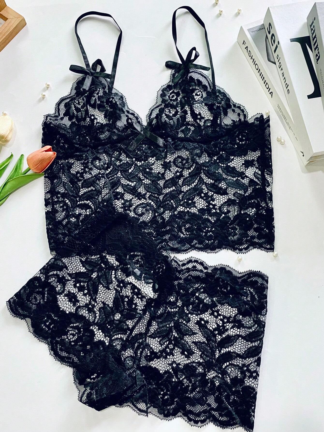 See-Through Lace Sexy Lingerie Set