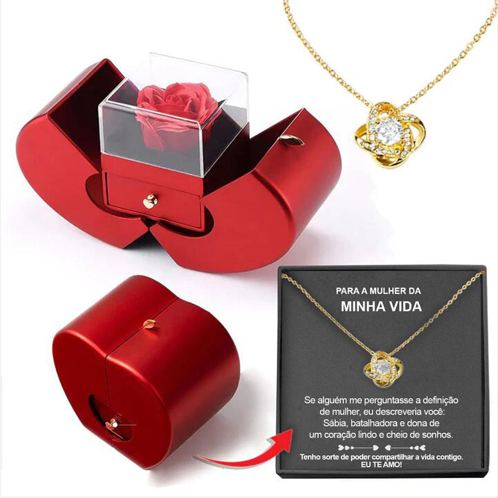  Jewelry Box and Necklace with Eternal Rose 