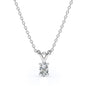 Enchanting 0.25 Carat Oval Shaped Diamond Pendant Necklace in 18K White Gold Plating over Silver