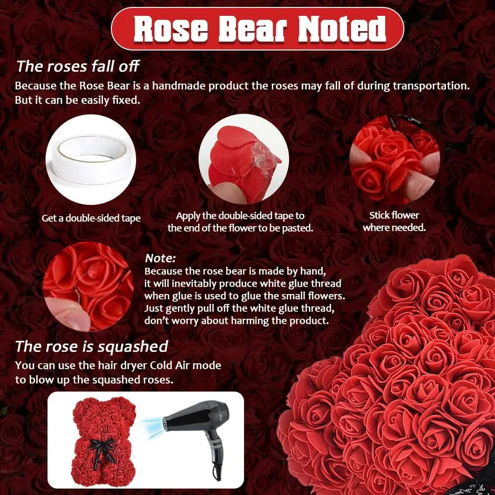 Luxury Rose Teddy Bear 25cm (all colors)