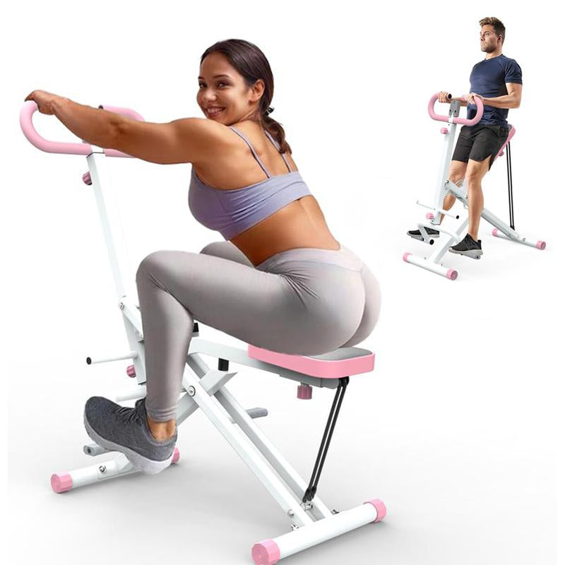 Home Squat Machine with Adjustable Resistance Bands, Rodeocore Exercise Equipment for Glutes, Thighs, and Core, Foldable Design, 330lbs Capacity, Ideal for Ab and Leg Press,