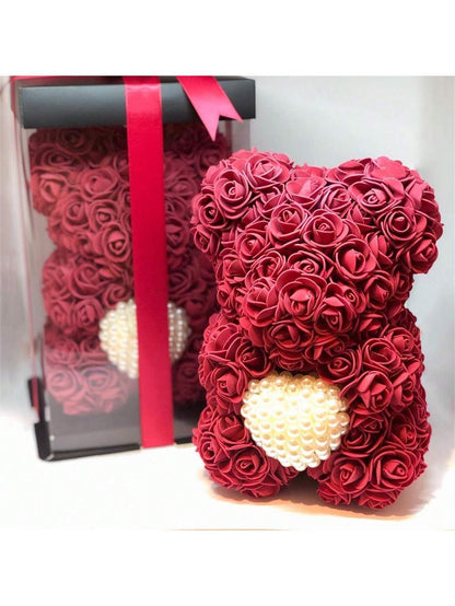 Luxury Rose Bear with Pearls