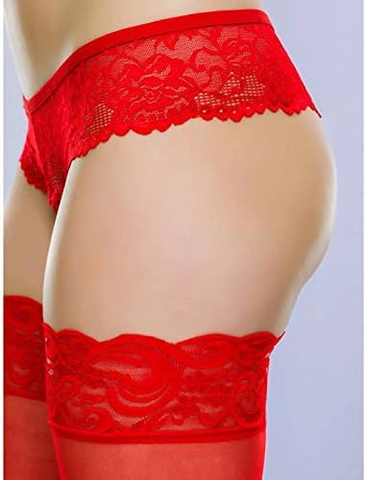 Luxy Red Lace Stockings