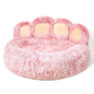 Cozy Paw-Shaped Calming Pet Bed - Soft Faux Fur