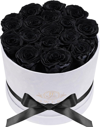 17 Preserved Roses in a Luxury Suede Box (White)