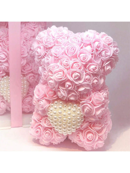 Luxury Rose Bear with Pearls