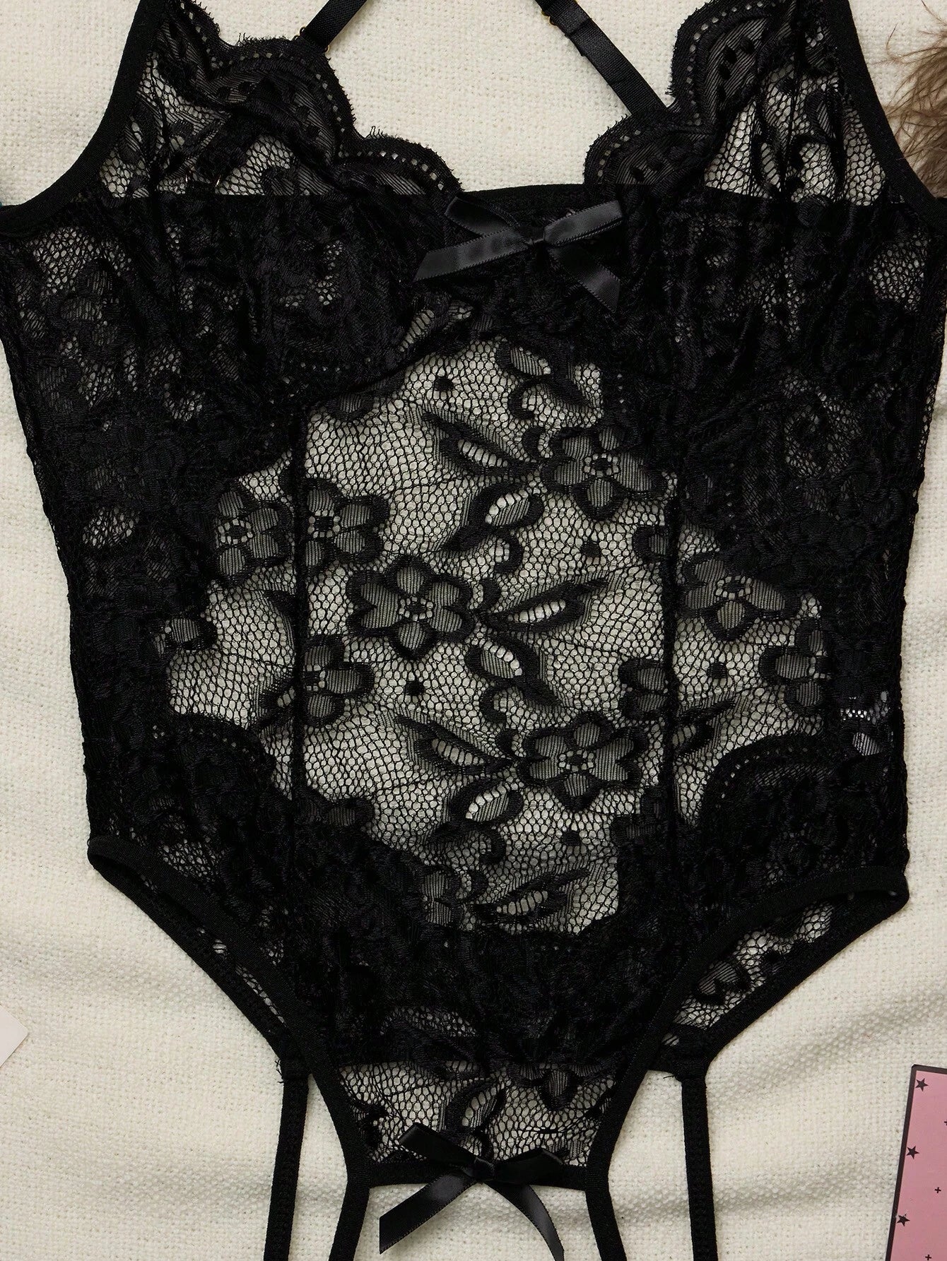 Sexy Lace Open Crotch See-Through Bodysuit Lingerie