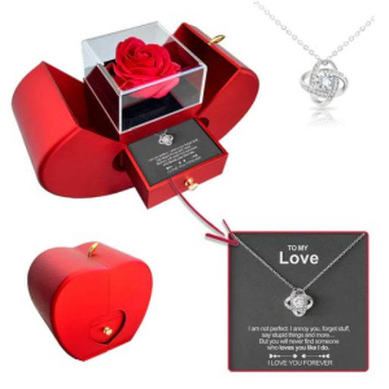  Jewelry Box and Necklace with Eternal Rose 