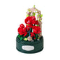 Romantic Rose Music Box with a Transparent Cover, a Rotating Music Pedestal