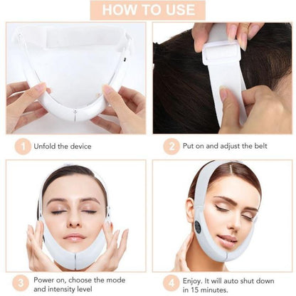 Face Lifter V Beauty Meter Face Lifting Belt 5 Modes Face Slimming Massager Facial Beauty Instrument