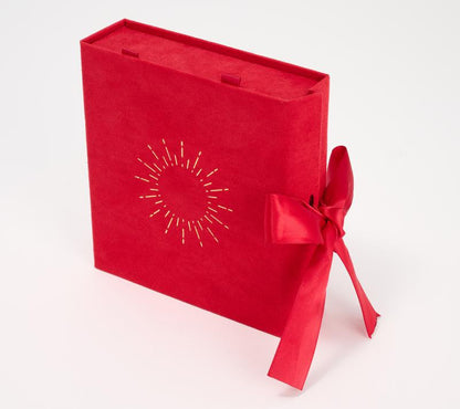 Luxury Red Jewelry Gift Box, Sterling Silver