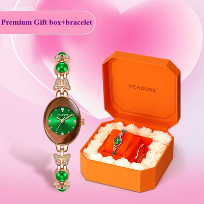 Exquisite Rose Gift Box, with Elegant Watch and Ring