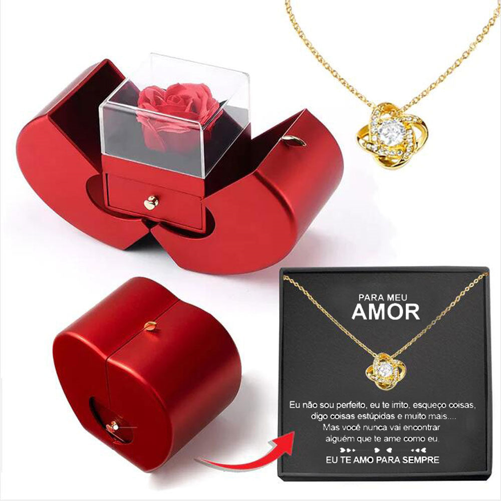  Jewelry Box and Necklace with Eternal Rose 