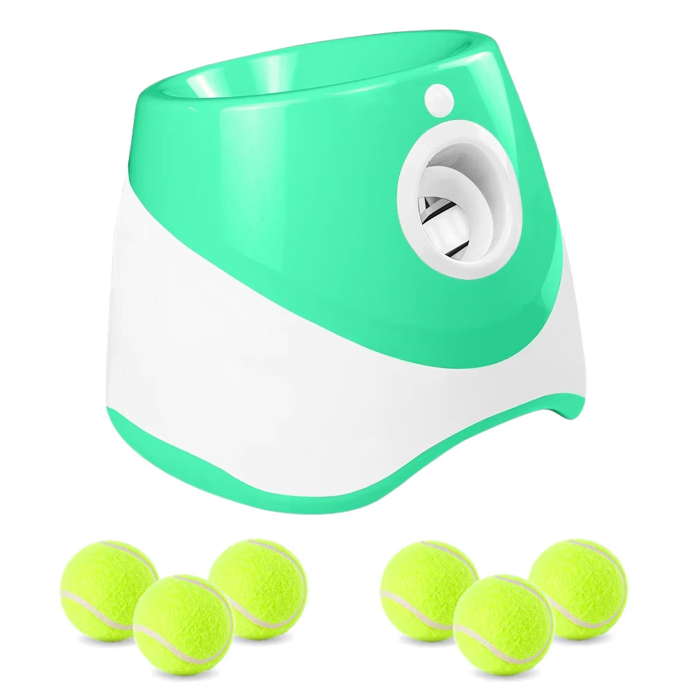 Automatic Dog Tennis Ball Launcher Dogs Chase Toys Automatic Fun Interactive Machine Fun Interactive Rechargable Catapult 6 Ball