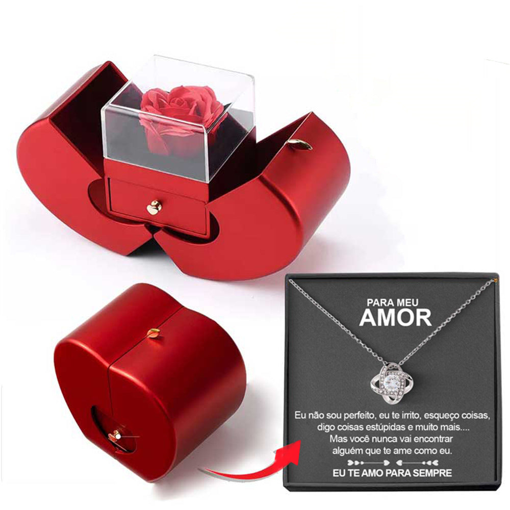 Jewelry Box and Necklace with Eternal Rose 