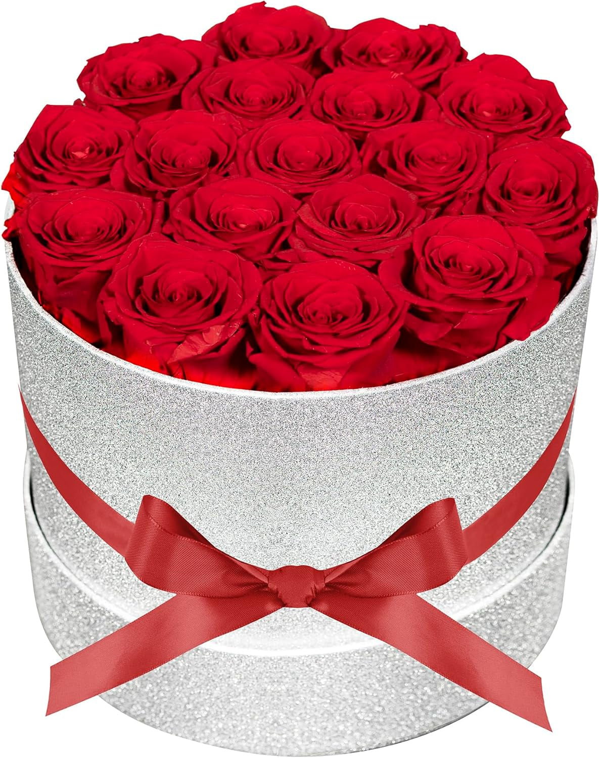 17 Preserved Roses in a Luxury Suede Box (White)