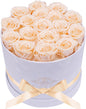 17 Preserved Roses in a Luxury Suede Box (White)