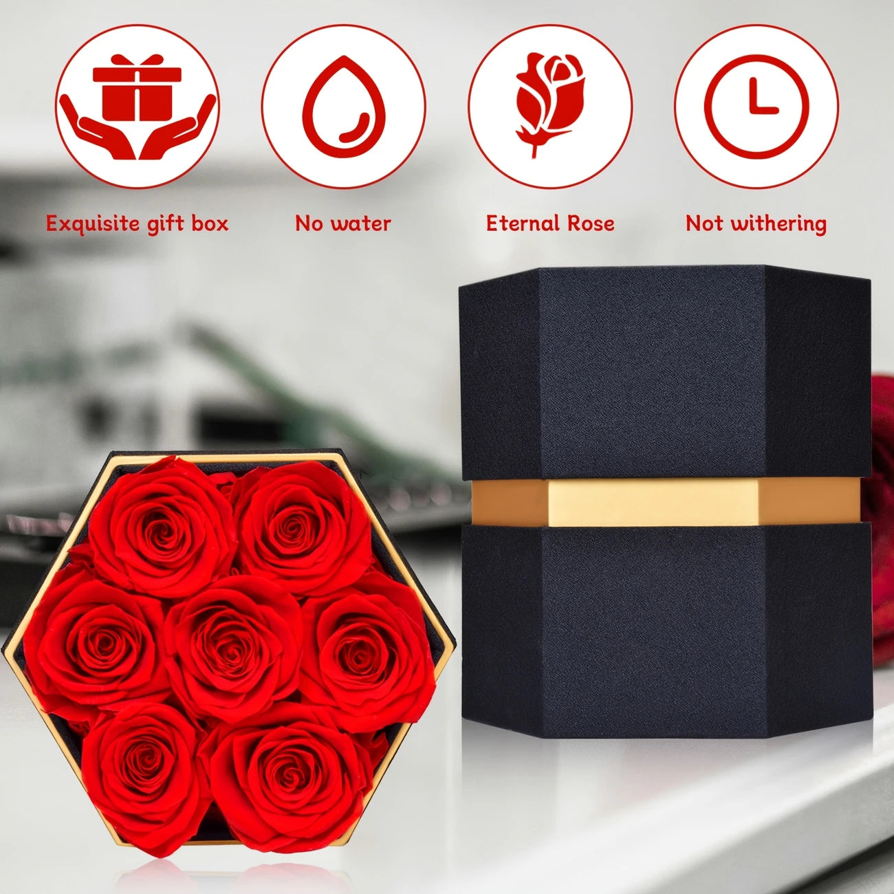Elegant Preserved Rose Gift Box – Lasts Up to 3 Years