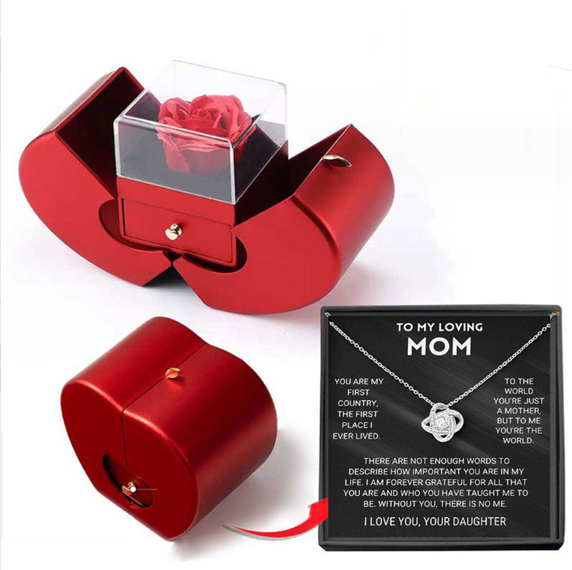  Jewelry Box and Necklace with Eternal Rose 