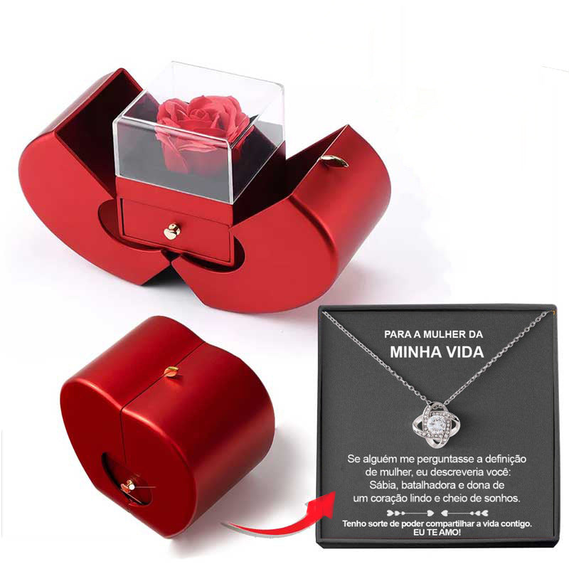  Jewelry Box and Necklace with Eternal Rose 