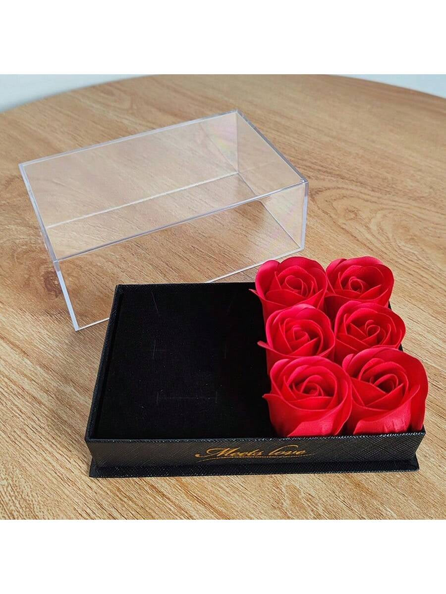 Preserved Real Rose Flower Jewelry Box