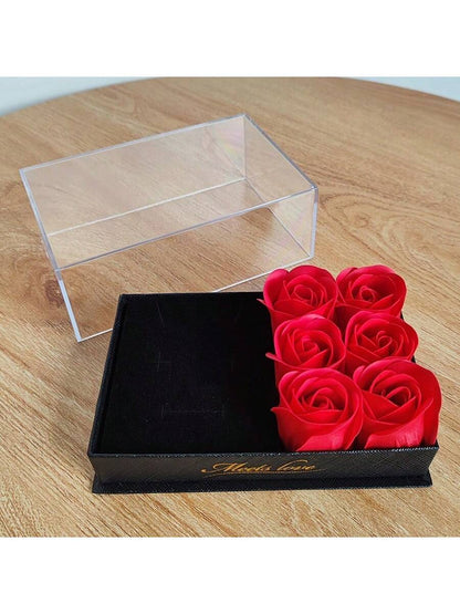 Preserved Real Rose Flower Jewelry Box