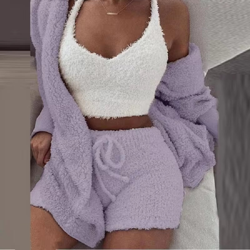 Fluffy Pajamas Set for Women 