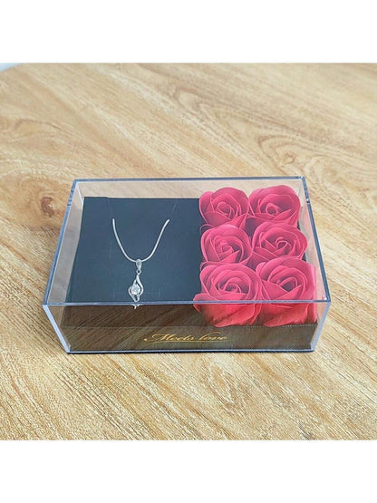 Preserved Real Rose Flower Jewelry Box