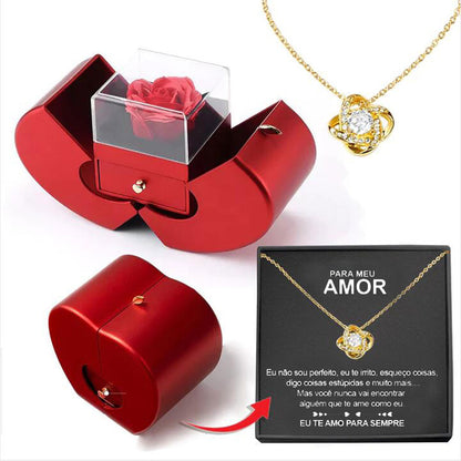  Jewelry Box and Necklace with Eternal Rose 