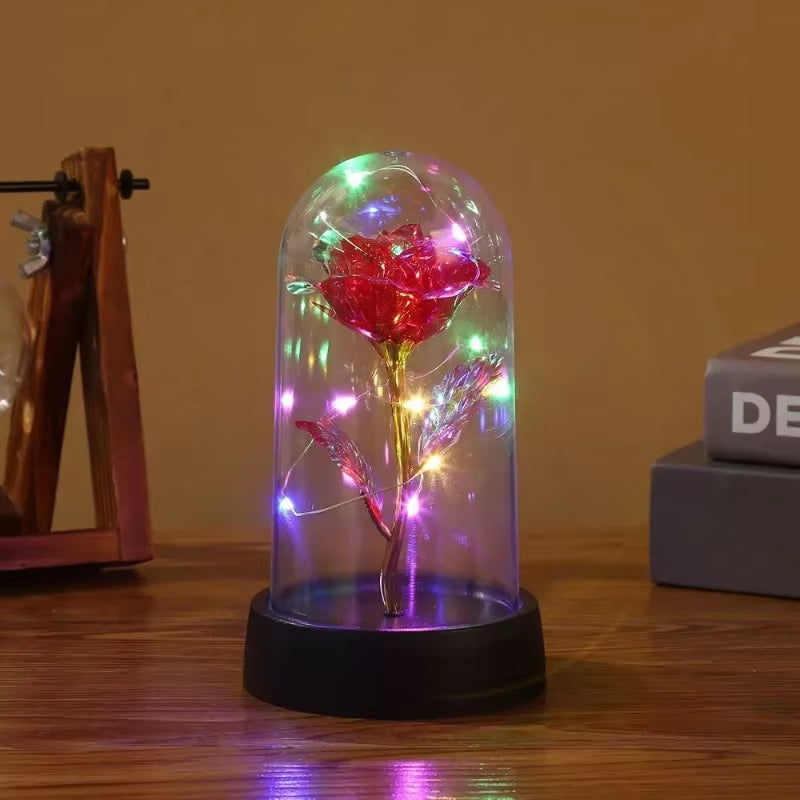 Eternal Rose LED Light Foil in Glass 