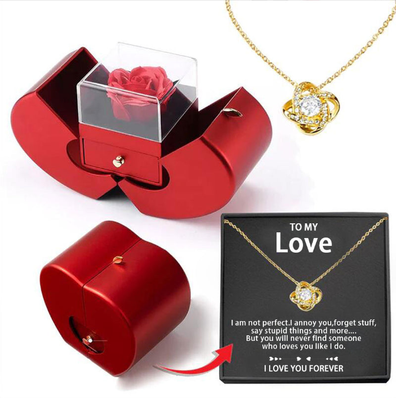  Jewelry Box and Necklace with Eternal Rose 